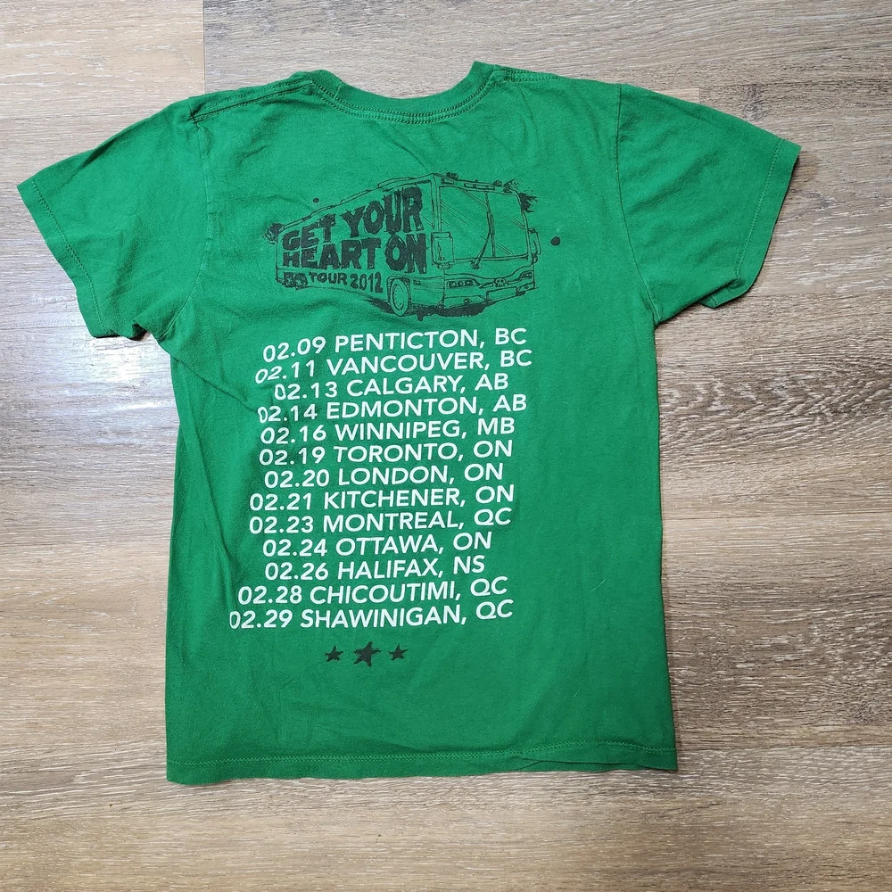 Simple Plan Band Tour Tee. Alstyle Green Graphic Tee Vintage 2012 - Picture 2 of 5